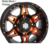 STI HD7 14" Alloy Wheels Matte Black/Orange