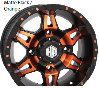 STI HD7 14" Alloy Wheels Matte Black/Orange