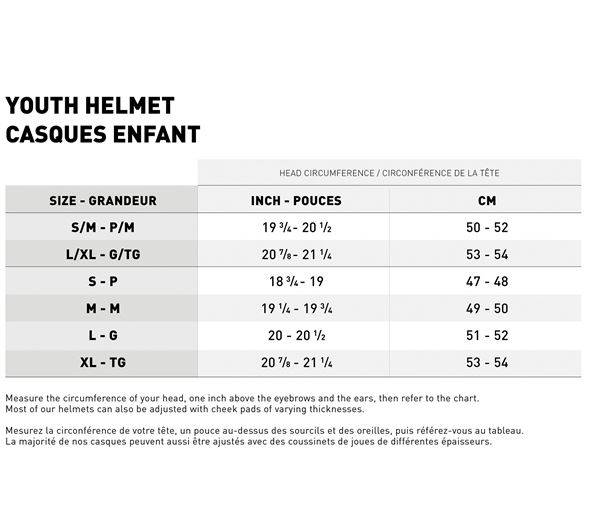 HELMET SIZING CHART – Cutter Loose