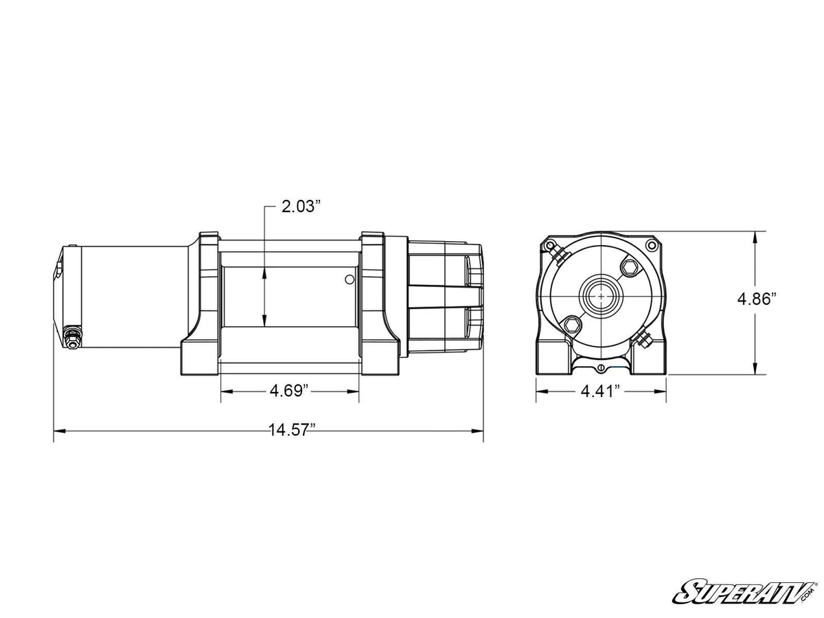 6000 Lb. Black Ops UTV/ATV Synthetic Rope Winch