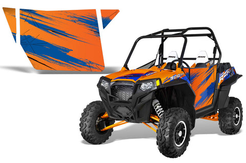 V.2 Door Graphic Kit - Orange Madness Blue