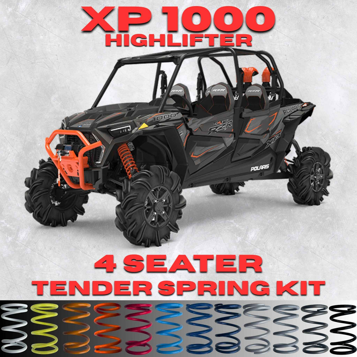 4 SEAT RZR XP 1000/HIGH LIFTER/Turbo (Walker Evans only) TENDER SPRING SWAP KIT