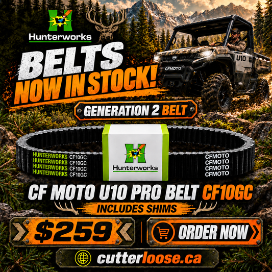 Hunterworks Gen2 CF Moto U10 Pro Belt CF10GC-w/shims