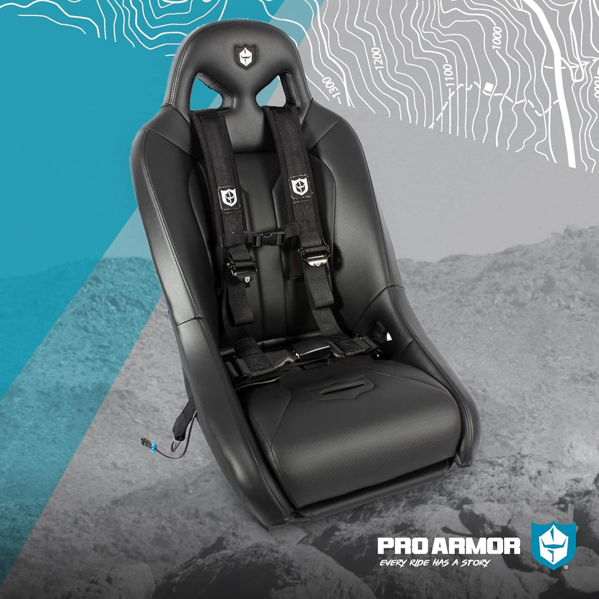Pro Armor Black 4 Point 2"" Harness