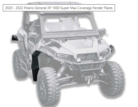 2020 - 2022 POLARIS GENERAL XP 1000 SUPER MAX COVERAGE FENDER FLARES