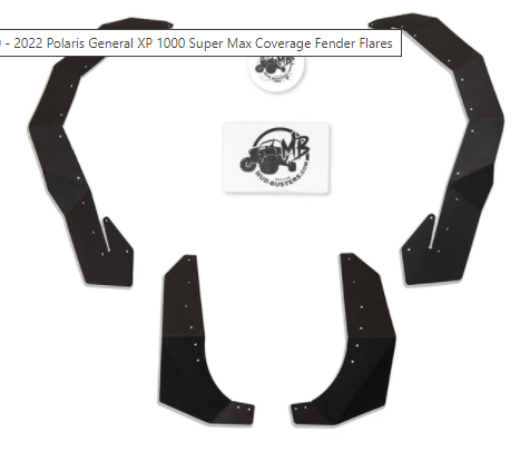 2020 - 2022 POLARIS GENERAL XP 1000 SUPER MAX COVERAGE FENDER FLARES