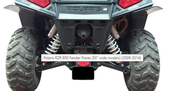 POLARIS RZR 800 FENDER FLARES (50" WIDE MODELS) (2009-2014)
