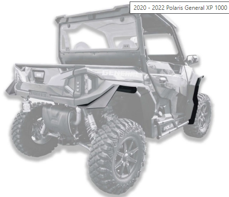 2020 - 2022 POLARIS GENERAL XP 1000 SUPER MAX COVERAGE FENDER FLARES
