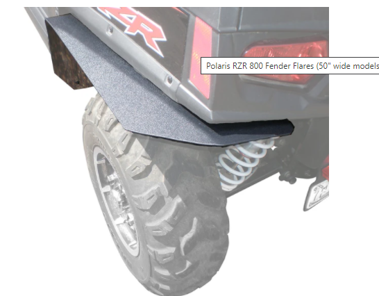 POLARIS RZR 800 FENDER FLARES (50" WIDE MODELS) (2009-2014)