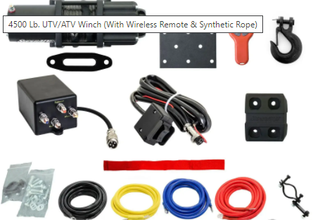4500 Lb. Synthetic Rope ATV Winch -With Wireless Remote