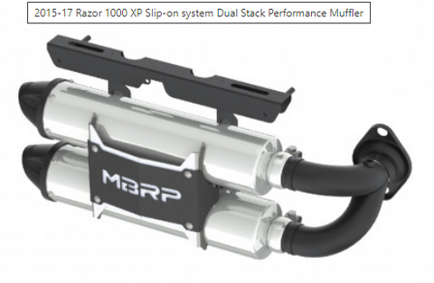 2015-17 RZR XP 1000 Slip-on system Dual Stack Performance Muffler